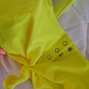 Hot Neon Yellow Bikini Top